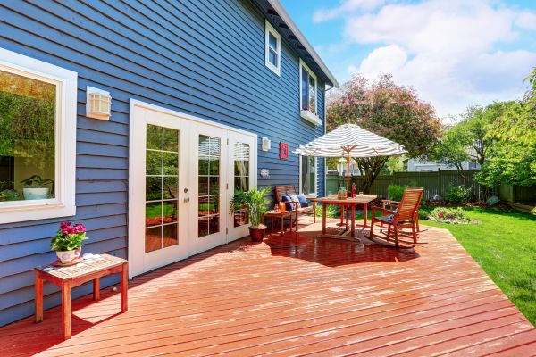 Blue Siding Installation in Spring